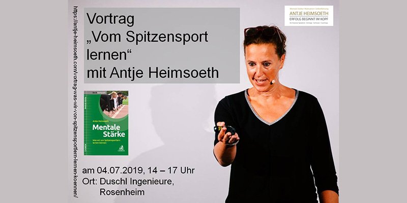 EXKLUSIVER VORTRAG „Vom Spitzensport lernen“ Antje Heimsoeth live erleben