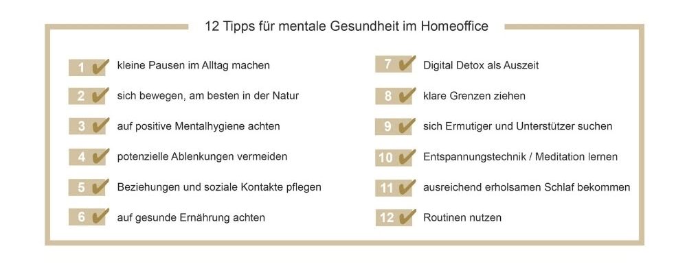Tipps für mentale Gesundheit im Homeoffice